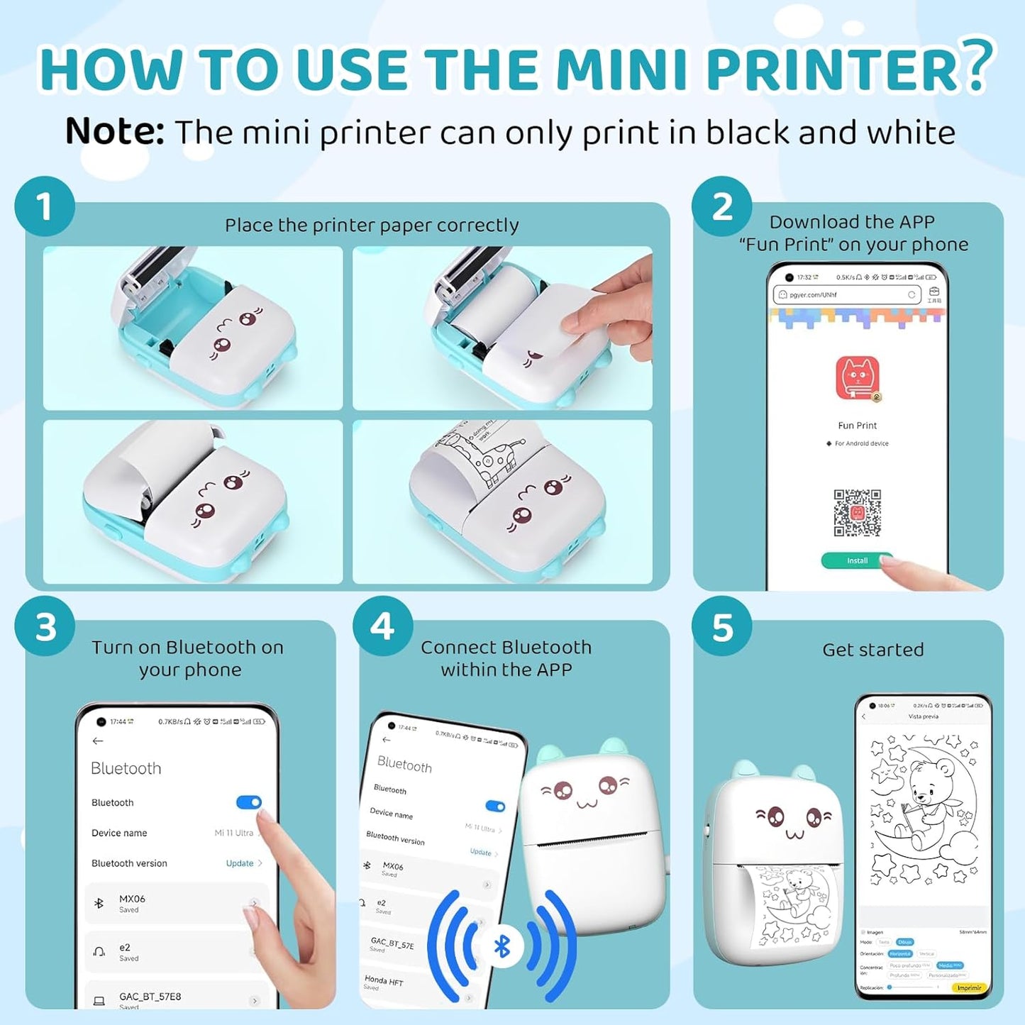 Portable Bluetooth Thermal Printer UAE | Mini Pocket Photo Printer